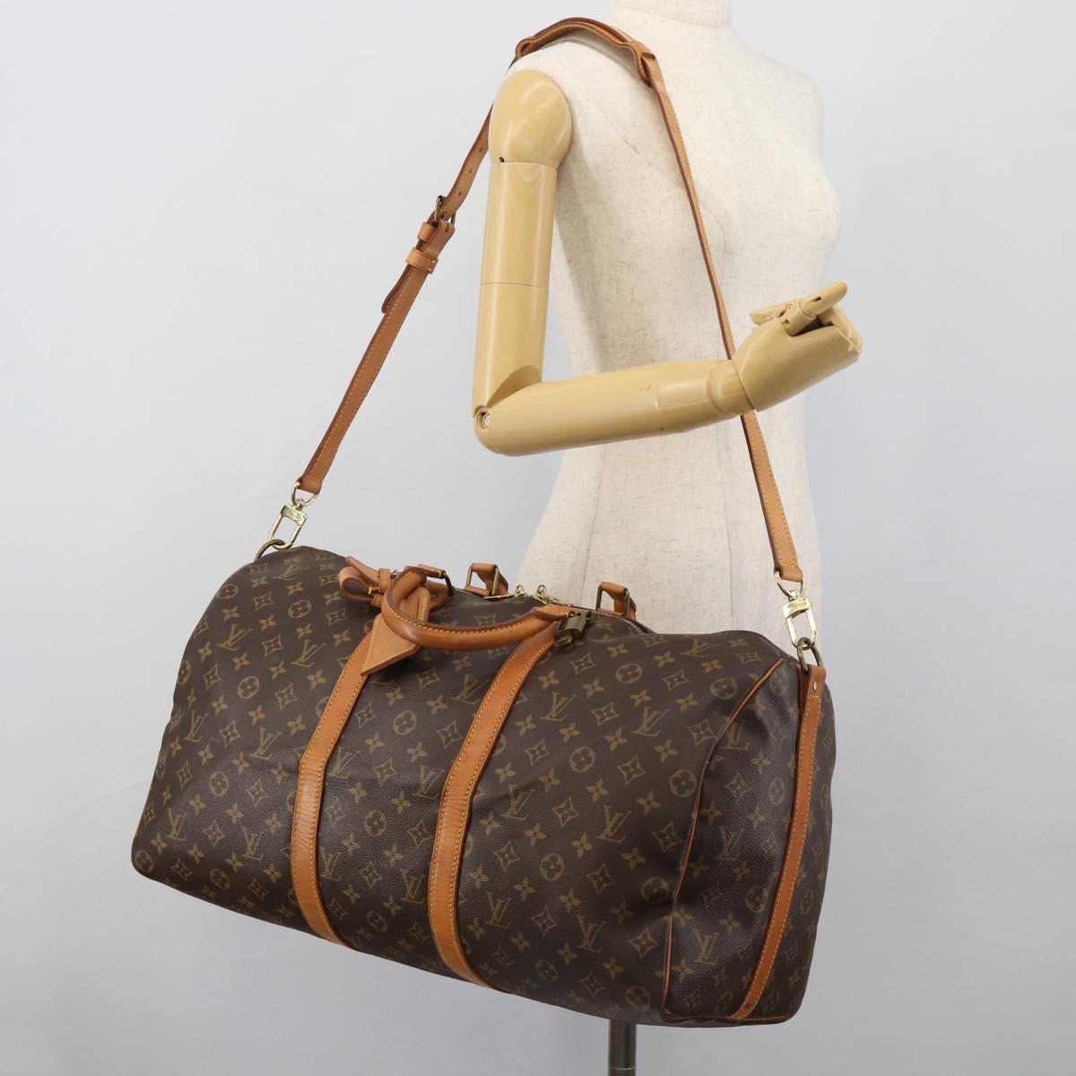 LOUIS VUITTON Monogram Keepall Bandouliere 50 Boston Bag M41416 LV Auth 190843V