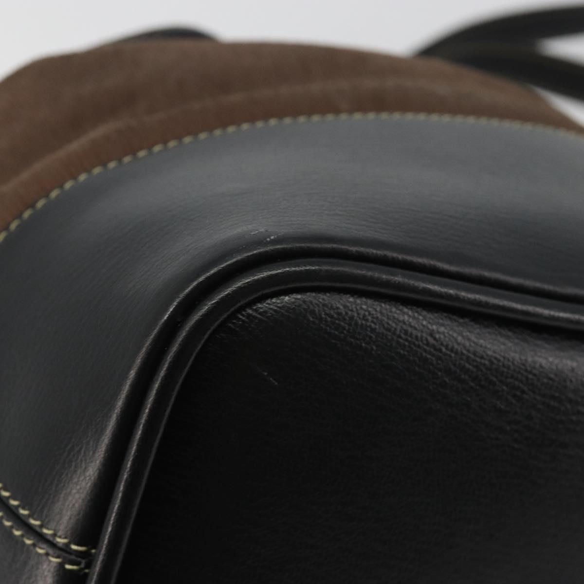 LOEWE Velazquez Shoulder Bag Leather Brown Gold Auth 190849A