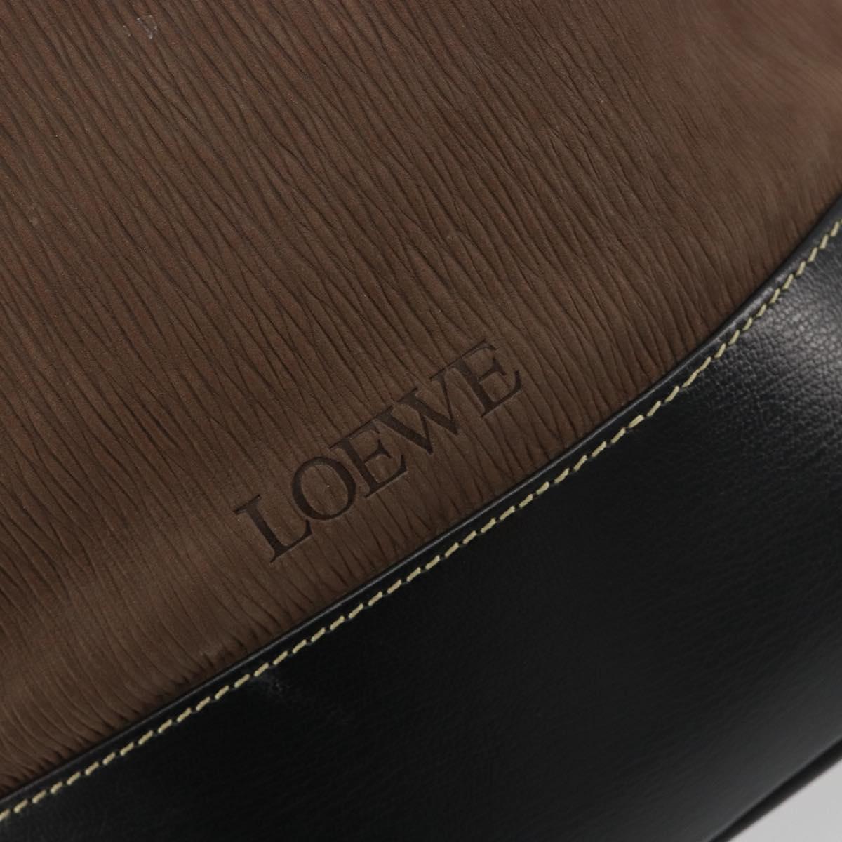 LOEWE Velazquez Shoulder Bag Leather Brown Gold Auth 190849A