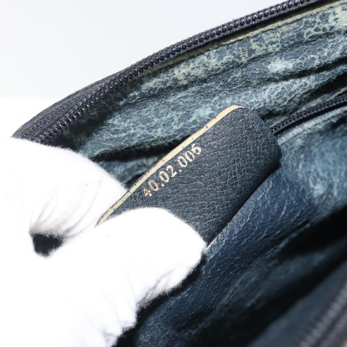 GUCCI GG Supreme Sherry Line Boston Bag PVC Navy Gold 40 02 006 Auth 190850