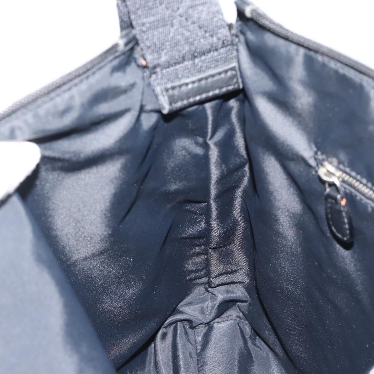 Christian Dior Trotter Canvas Shoulder Bag Black Silver Auth 190852A