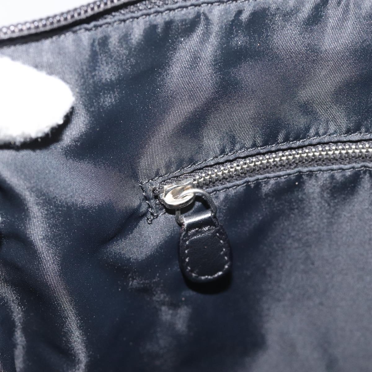 Christian Dior Trotter Canvas Shoulder Bag Black Silver Auth 190852A