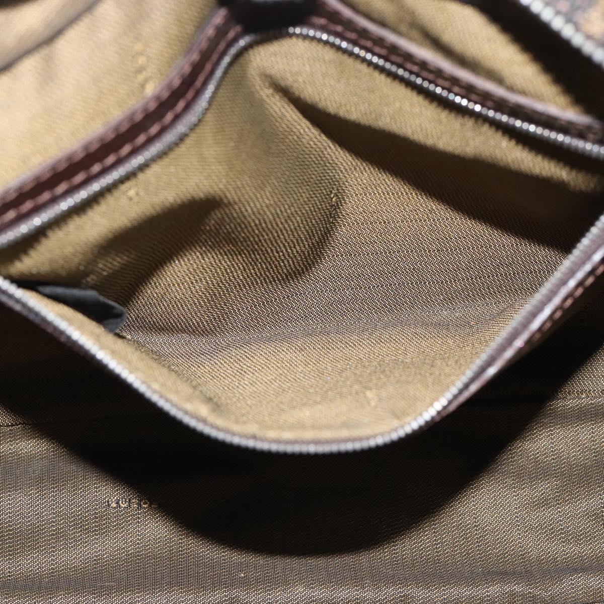 FENDI Zucca Canvas Hand Bag Black Brown Auth 190854