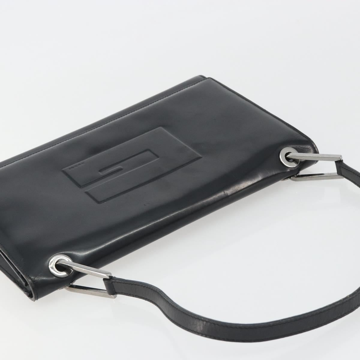 GUCCI Shoulder Bag Patent Leather Black Silver 001 2033 Auth 190856