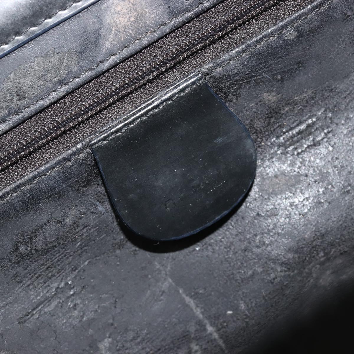 GUCCI Bamboo Hand Bag Patent Leather 2way Black Silver 013 122 2491 Auth 190862