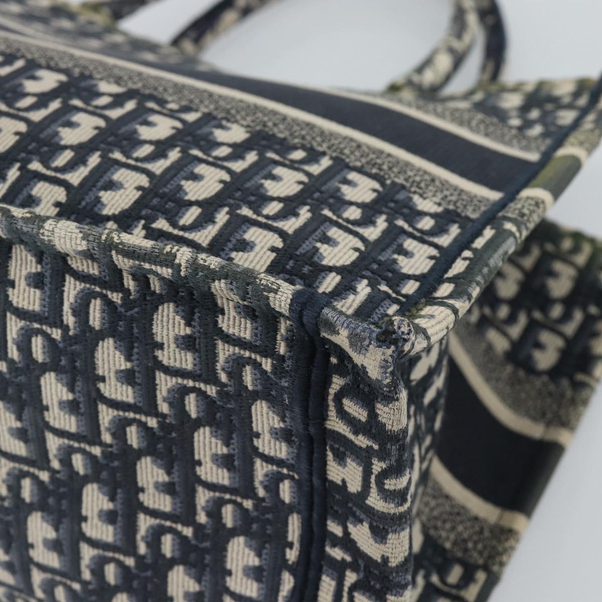 Christian Dior Trotter Canvas Oblique Book Hand Bag 2way Navy Auth 190866A