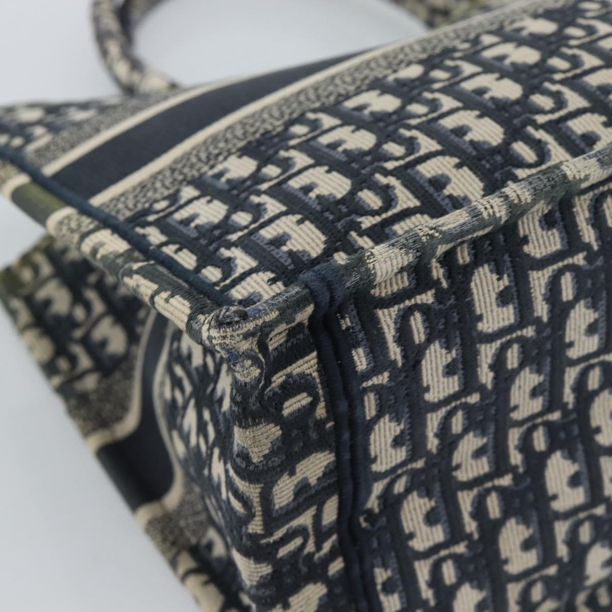 Christian Dior Trotter Canvas Oblique Book Hand Bag 2way Navy Auth 190866A