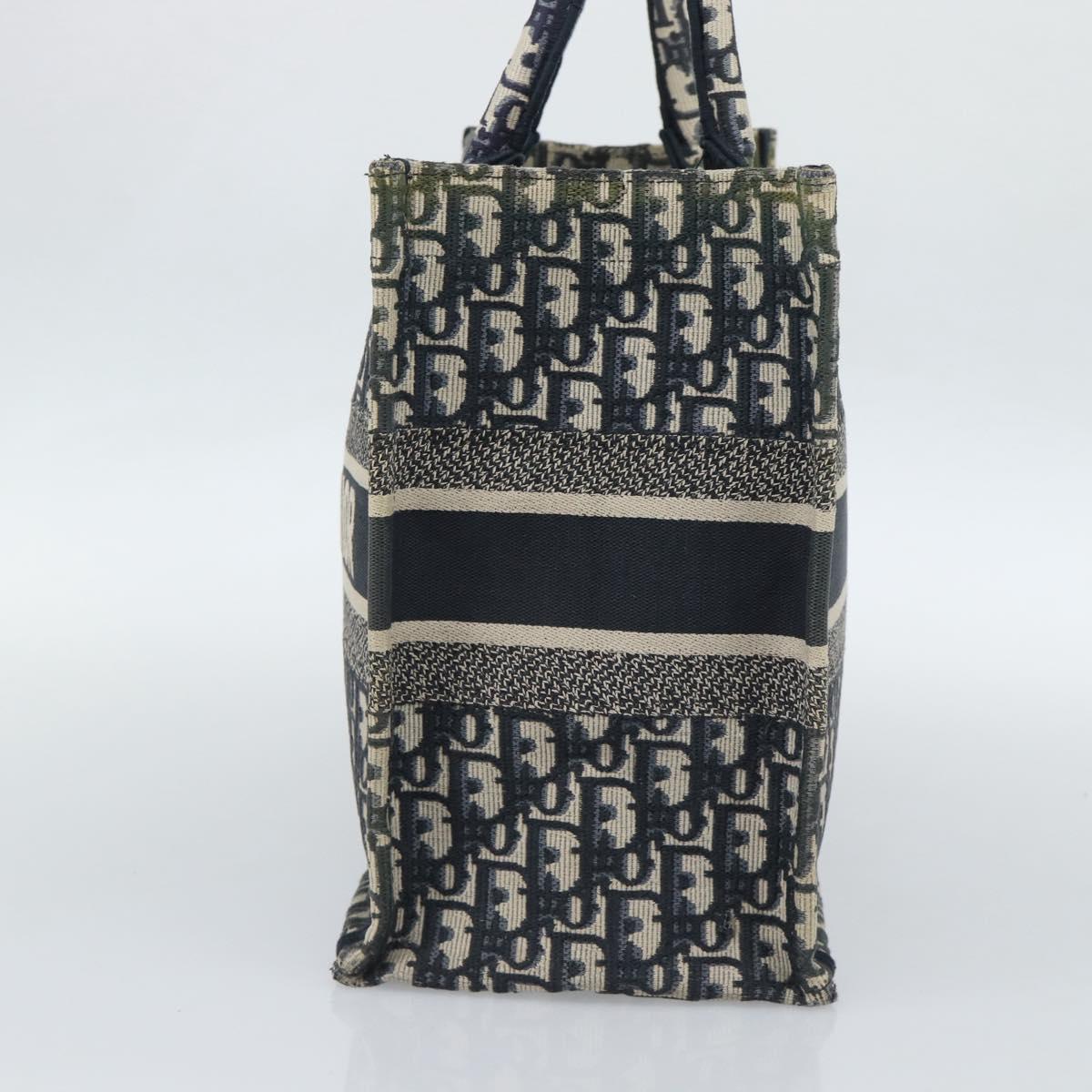 Christian Dior Trotter Canvas Oblique Book Hand Bag 2way Navy Auth 190866A
