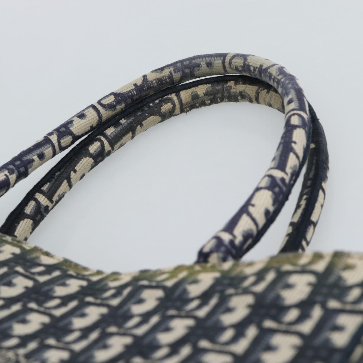 Christian Dior Trotter Canvas Oblique Book Hand Bag 2way Navy Auth 190866A