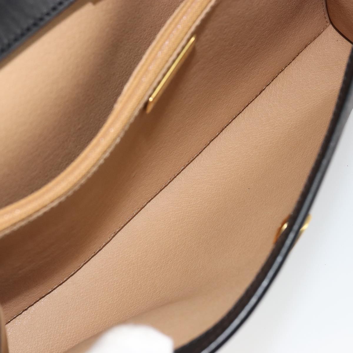 Christian Dior Trotter Canvas Shoulder Bag PVC Black Gold Auth 190867A