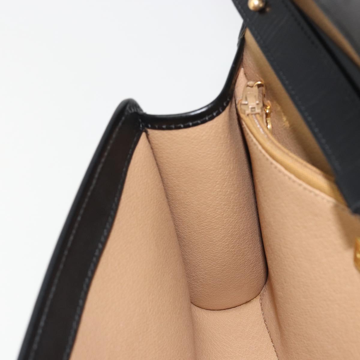 Christian Dior Trotter Canvas Shoulder Bag PVC Black Gold Auth 190867A