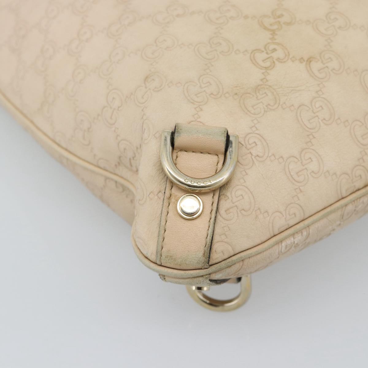 GUCCI GG Canvas Guccissima Shoulder Bag Leather Ivory Gold 131326 Auth 190878