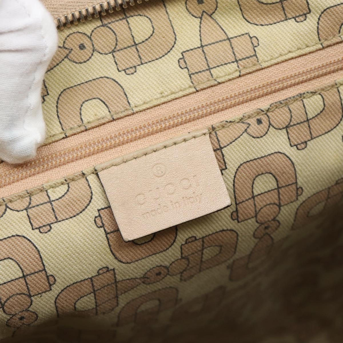 GUCCI GG Canvas Guccissima Shoulder Bag Leather Ivory Gold 131326 Auth 190878