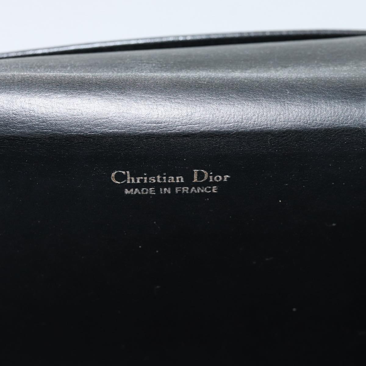 Christian Dior Shoulder Bag Leather Black Gold Auth 190880