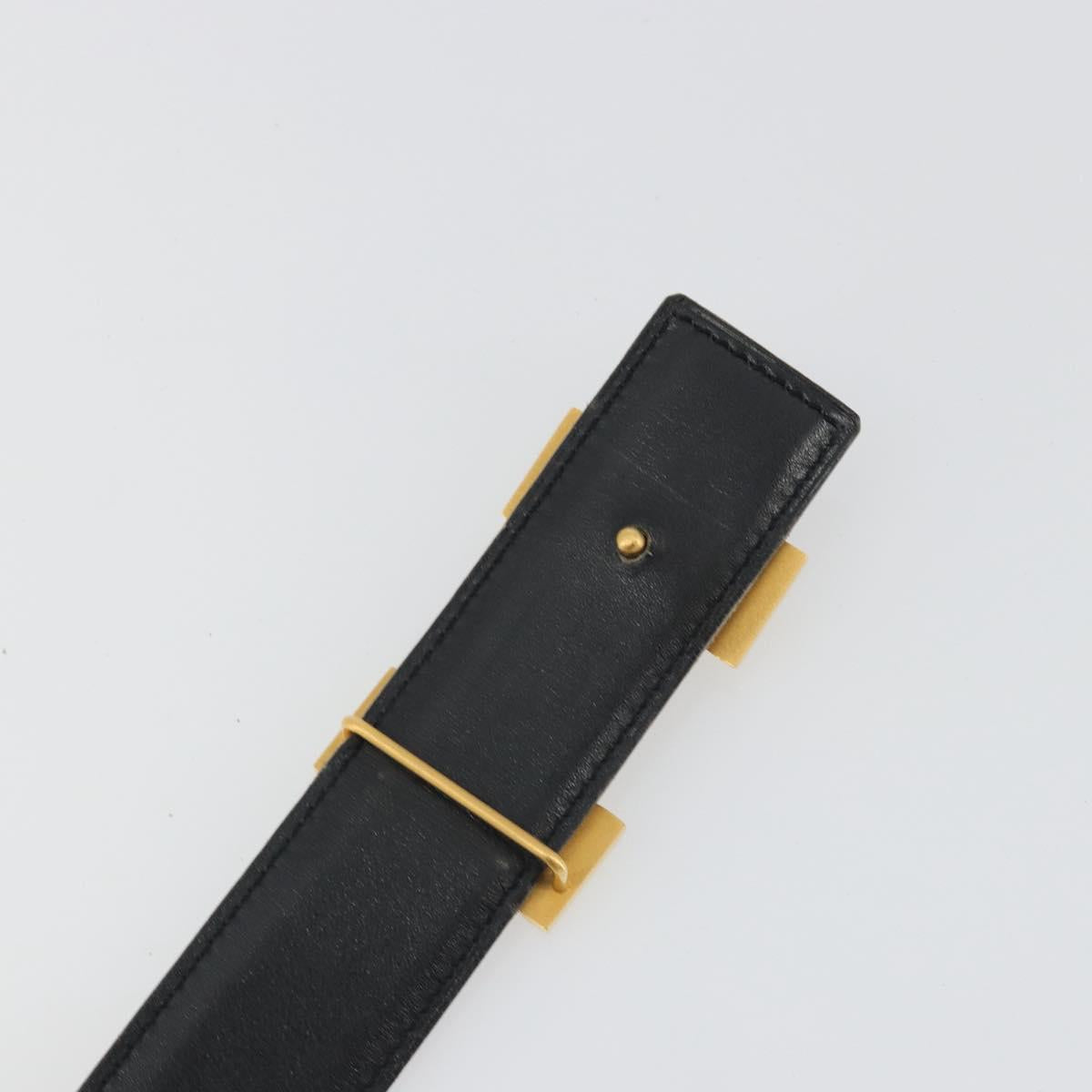 HERMES Constance H Belt Leather 31.9"" Brown Gold Auth 190890