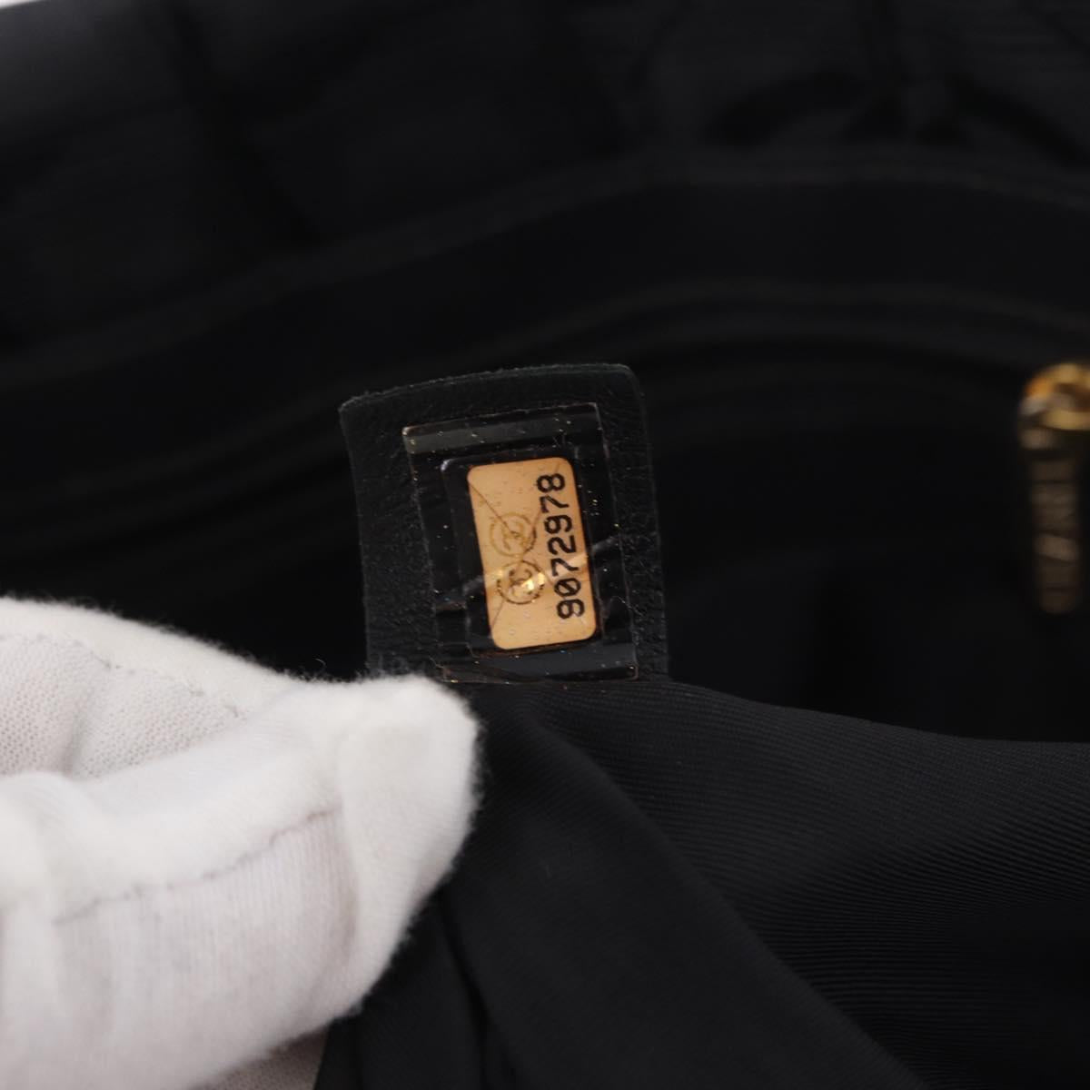 CHANEL New Travel Line Tote Bag Canvas Black Gold CC Auth 190911
