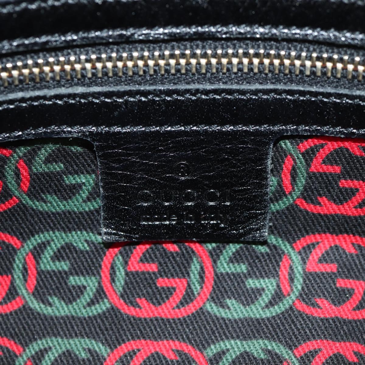 GUCCI Hand Bag Leather Black Gold 170009 Auth 190912SAV