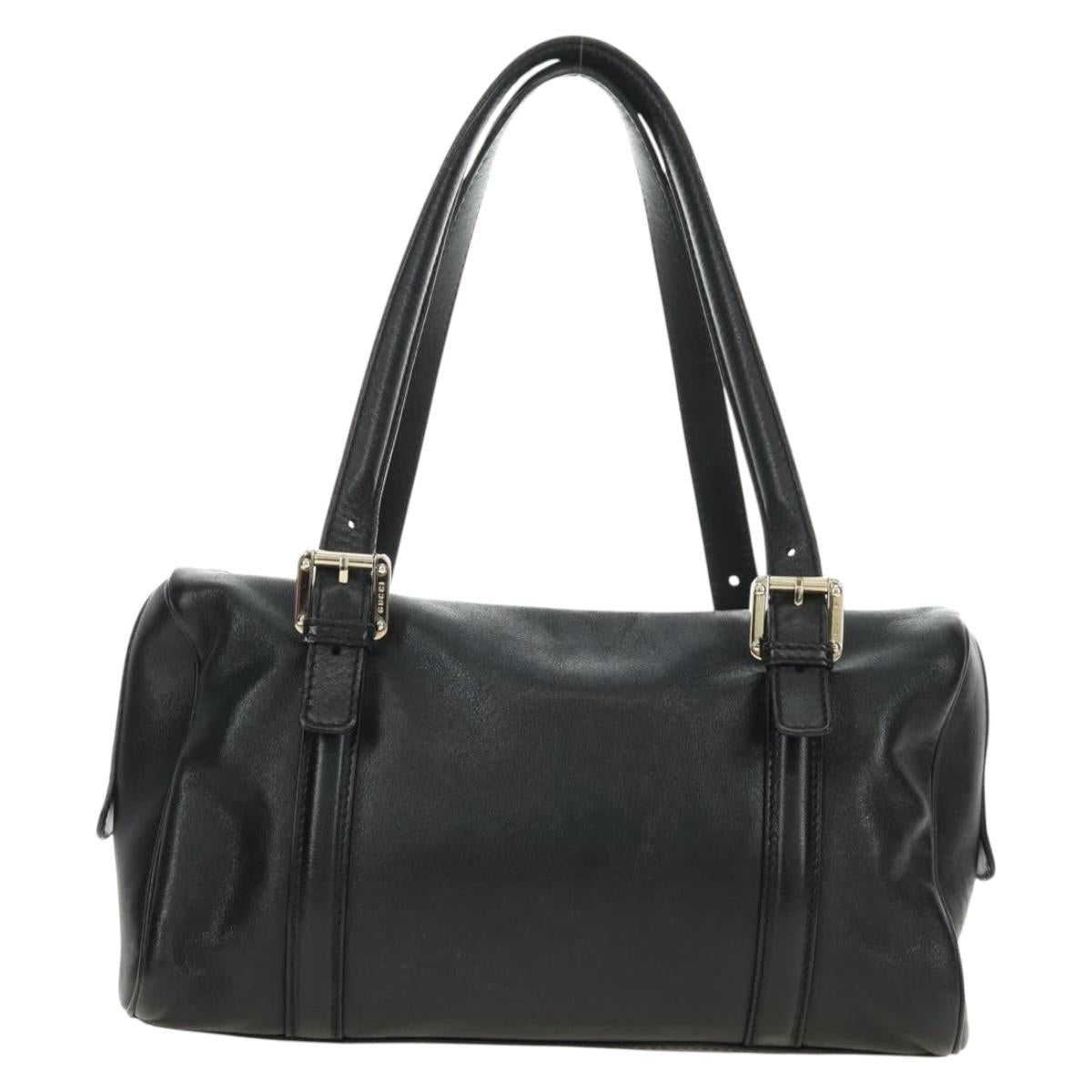 GUCCI Hand Bag Leather Black Gold 170009 Auth 190912SAV