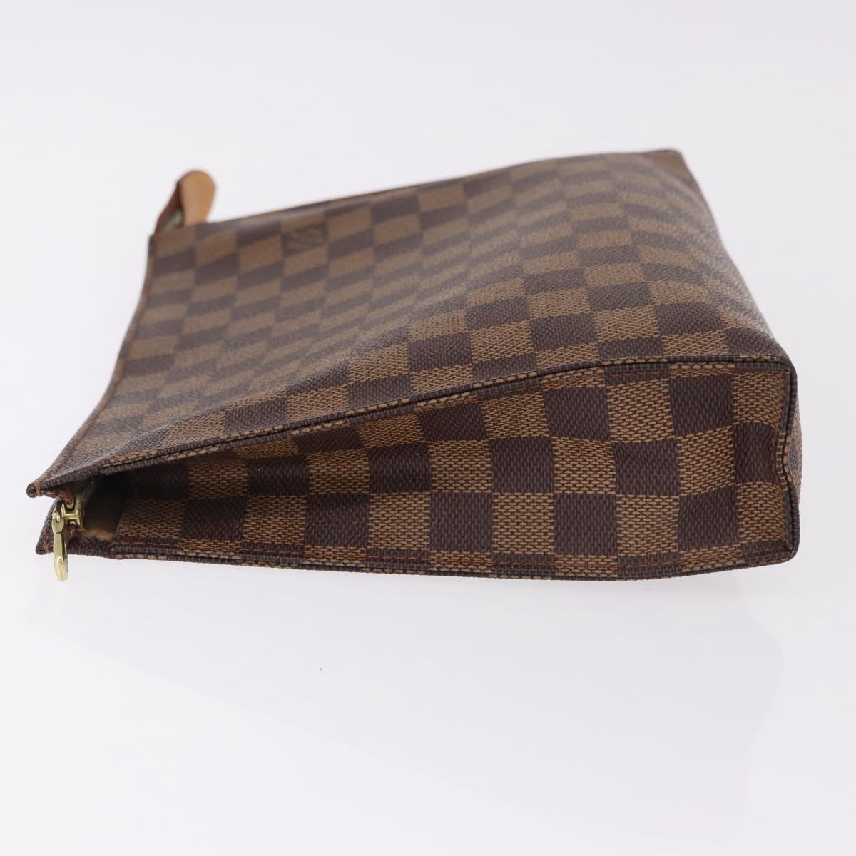 LOUIS VUITTON Damier Ebene Poche Toilette 26 Pouch N47543 LV Auth 190914