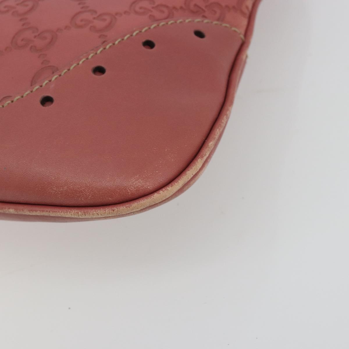 GUCCI GG Canvas Guccissima Horsebit Bag Leather Pink Gold 145781 Auth 190915