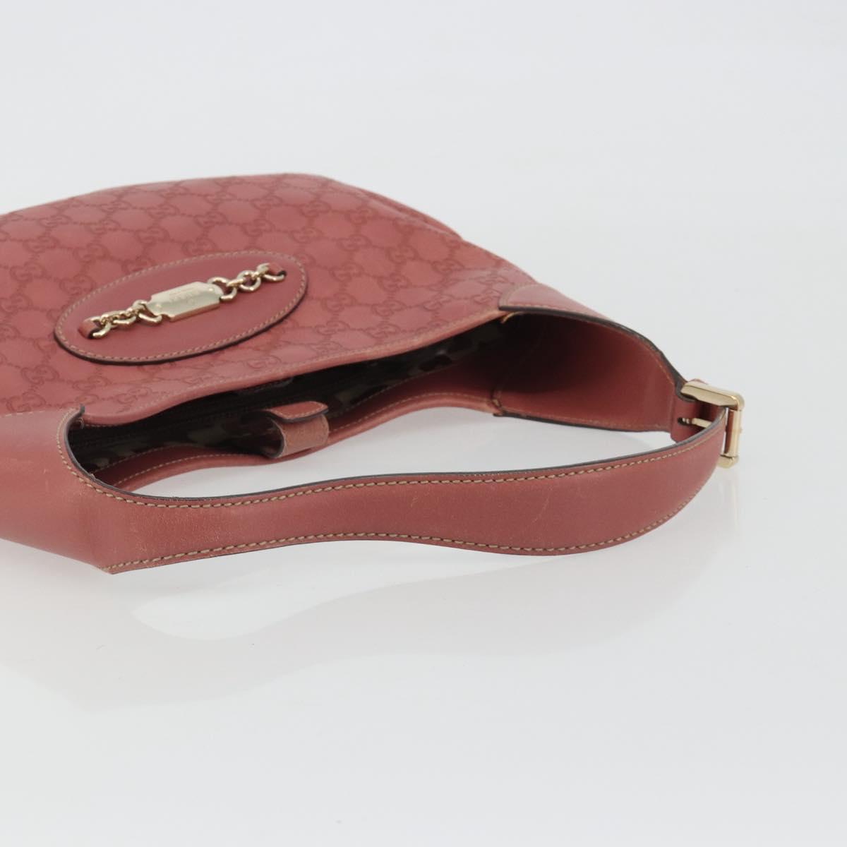 GUCCI GG Canvas Guccissima Horsebit Bag Leather Pink Gold 145781 Auth 190915