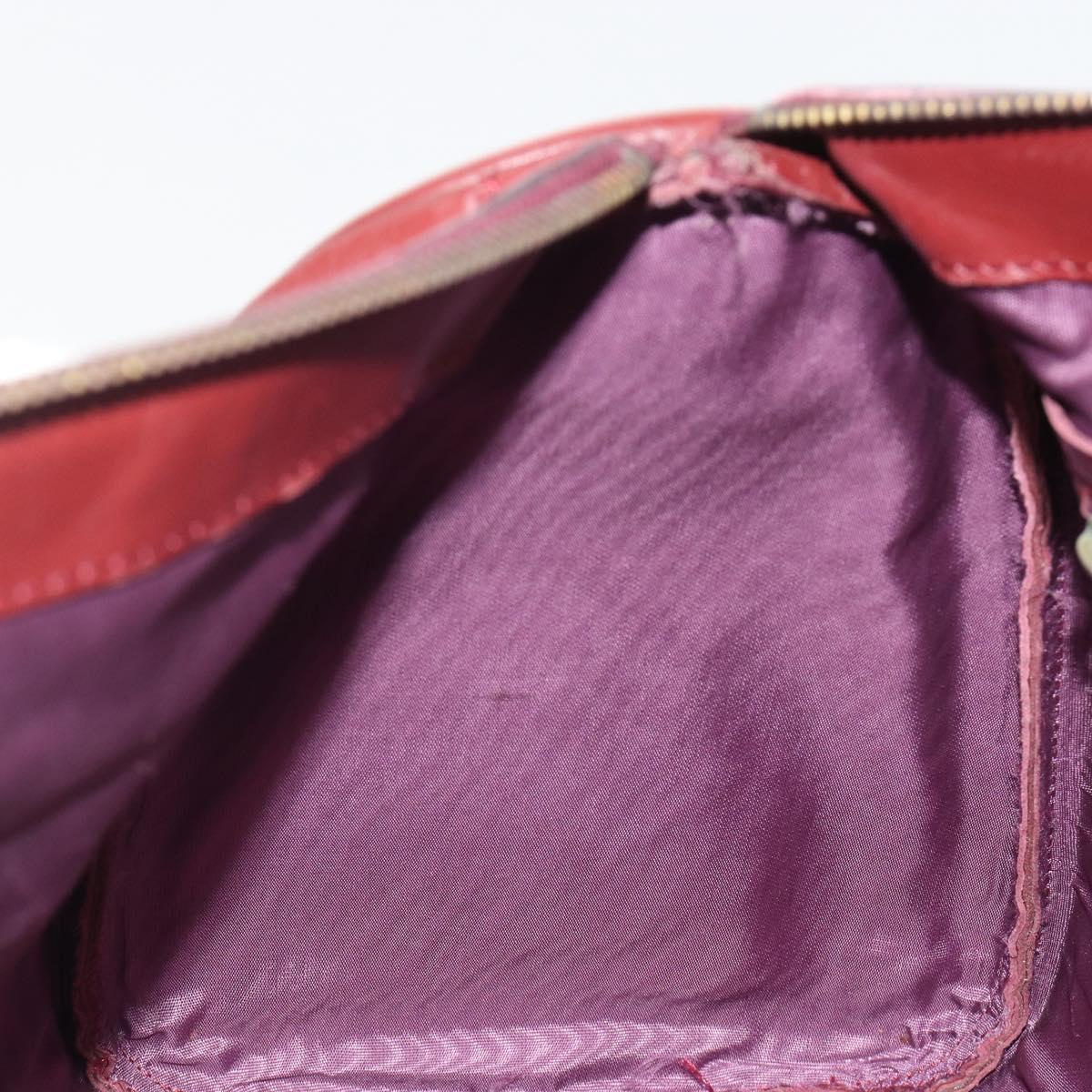 CARTIER Must Line Boston Bag Leather Bordeaux Gold Auth 190924
