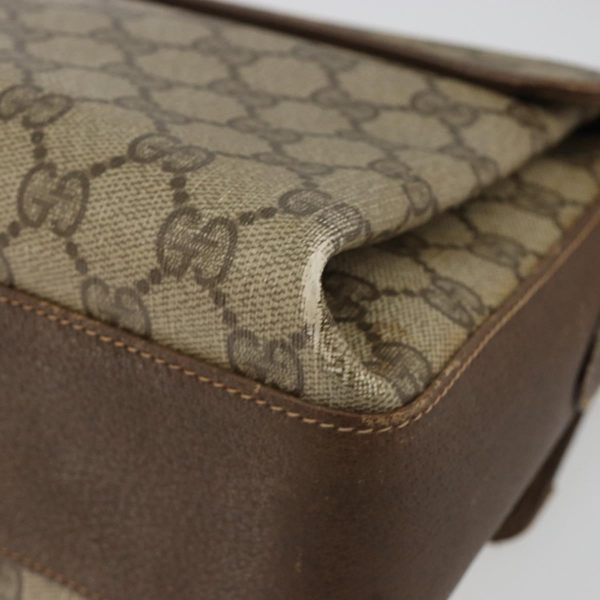 GUCCI GG Supreme Web Sherry Line Bag PVC Beige Gold 904 02 084 Auth 190926