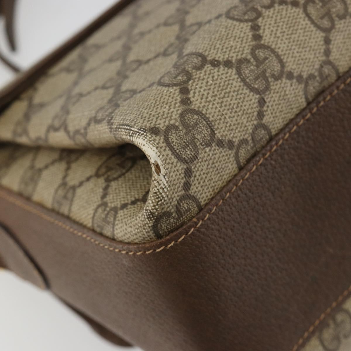 GUCCI GG Supreme Web Sherry Line Bag PVC Beige Gold 904 02 084 Auth 190926