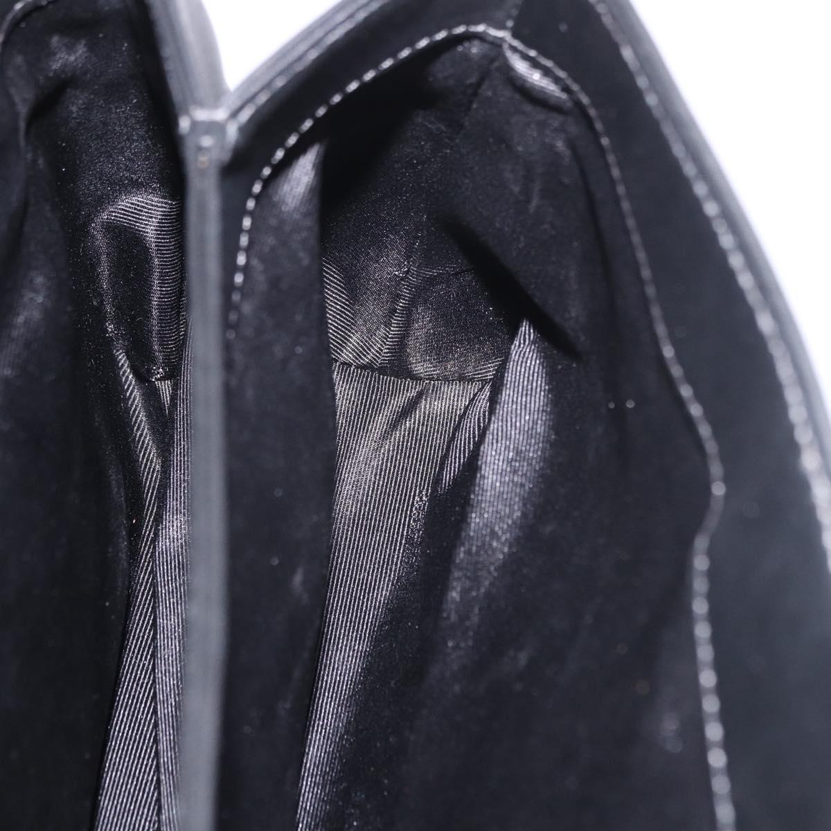 LOEWE Anagram Hand Bag Leather Black Silver Auth 190928A