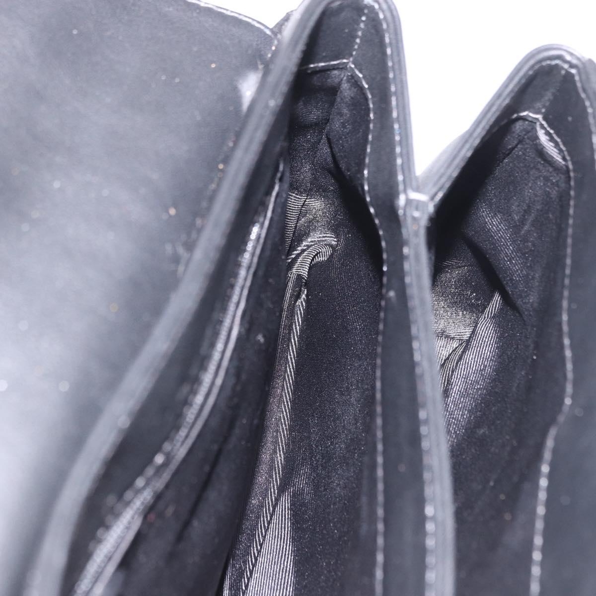 LOEWE Anagram Hand Bag Leather Black Silver Auth 190928A