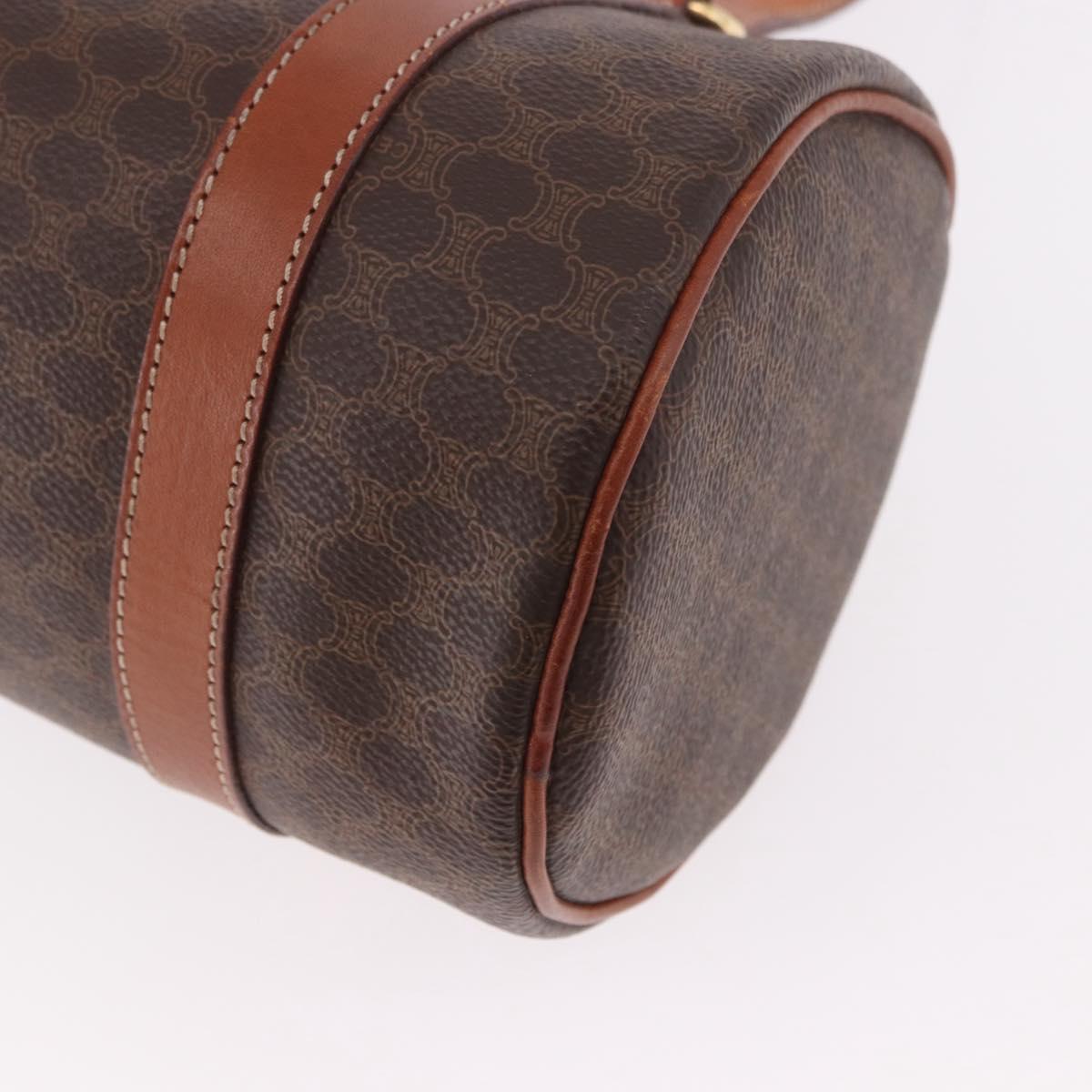 CELINE Macadam Canvas Hand Bag PVC Leather Brown Gold Auth 190930A