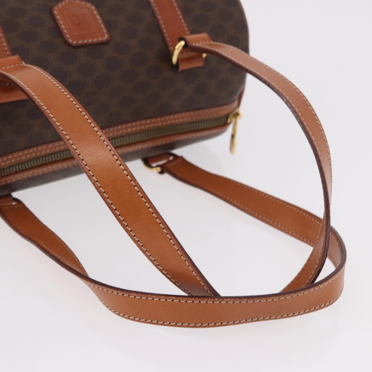 CELINE Macadam Canvas Hand Bag PVC Leather Brown Gold Auth 190930A