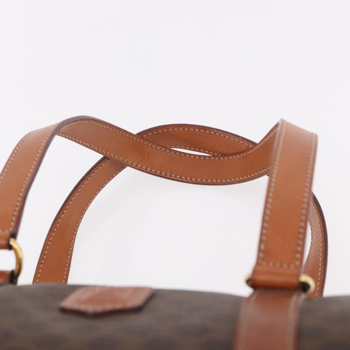 CELINE Macadam Canvas Hand Bag PVC Leather Brown Gold Auth 190930A
