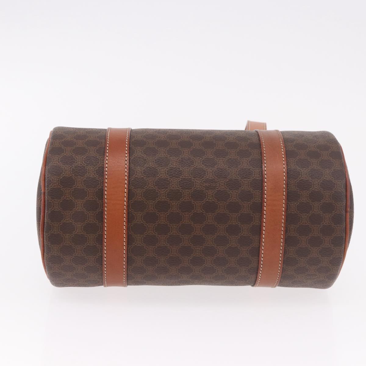 CELINE Macadam Canvas Hand Bag PVC Leather Brown Gold Auth 190930A