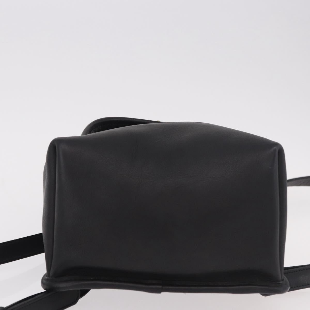 Coach Backpack Leather Black Gold Auth 190933A