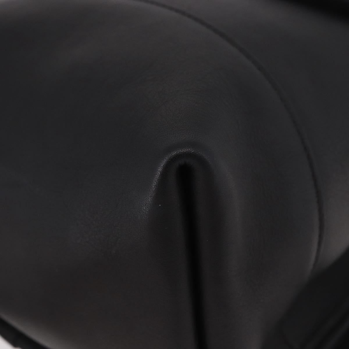 Coach Backpack Leather Black Gold Auth 190933A