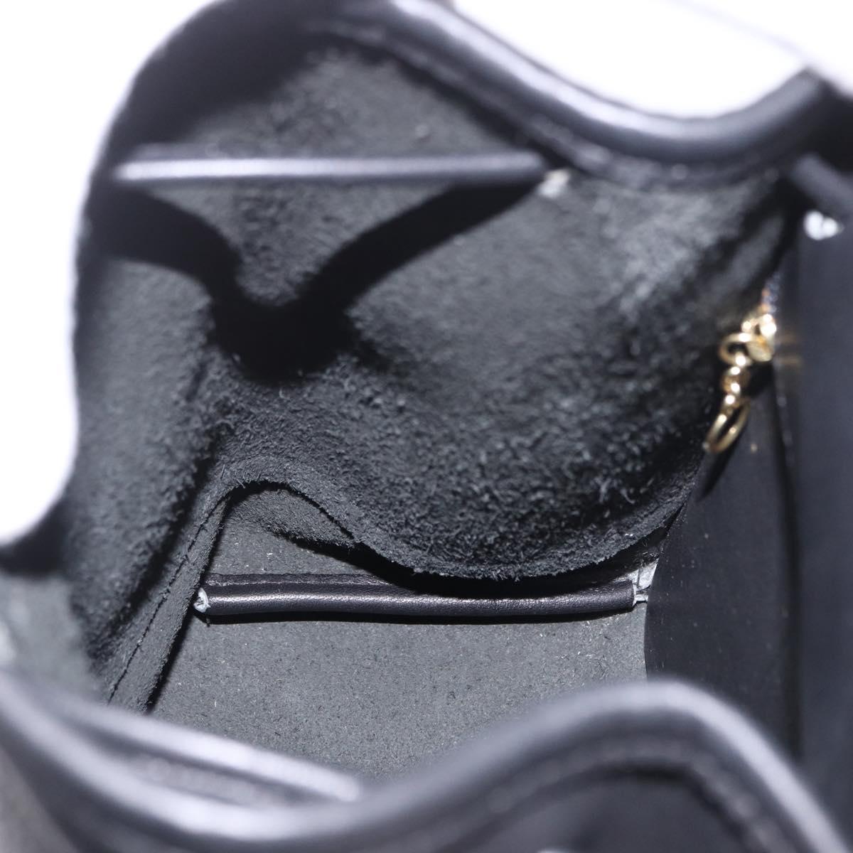 Coach Backpack Leather Black Gold Auth 190933A