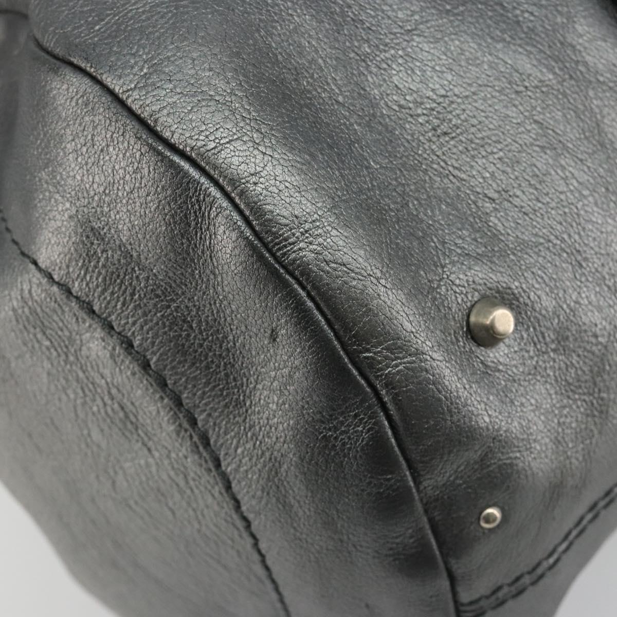 Chloe Mr Paddington Boston Bag Leather Silver Auth 190937A