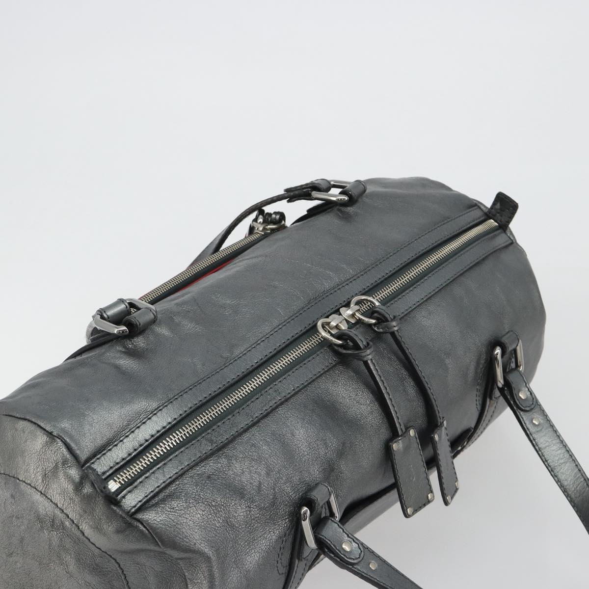 Chloe Mr Paddington Boston Bag Leather Silver Auth 190937A