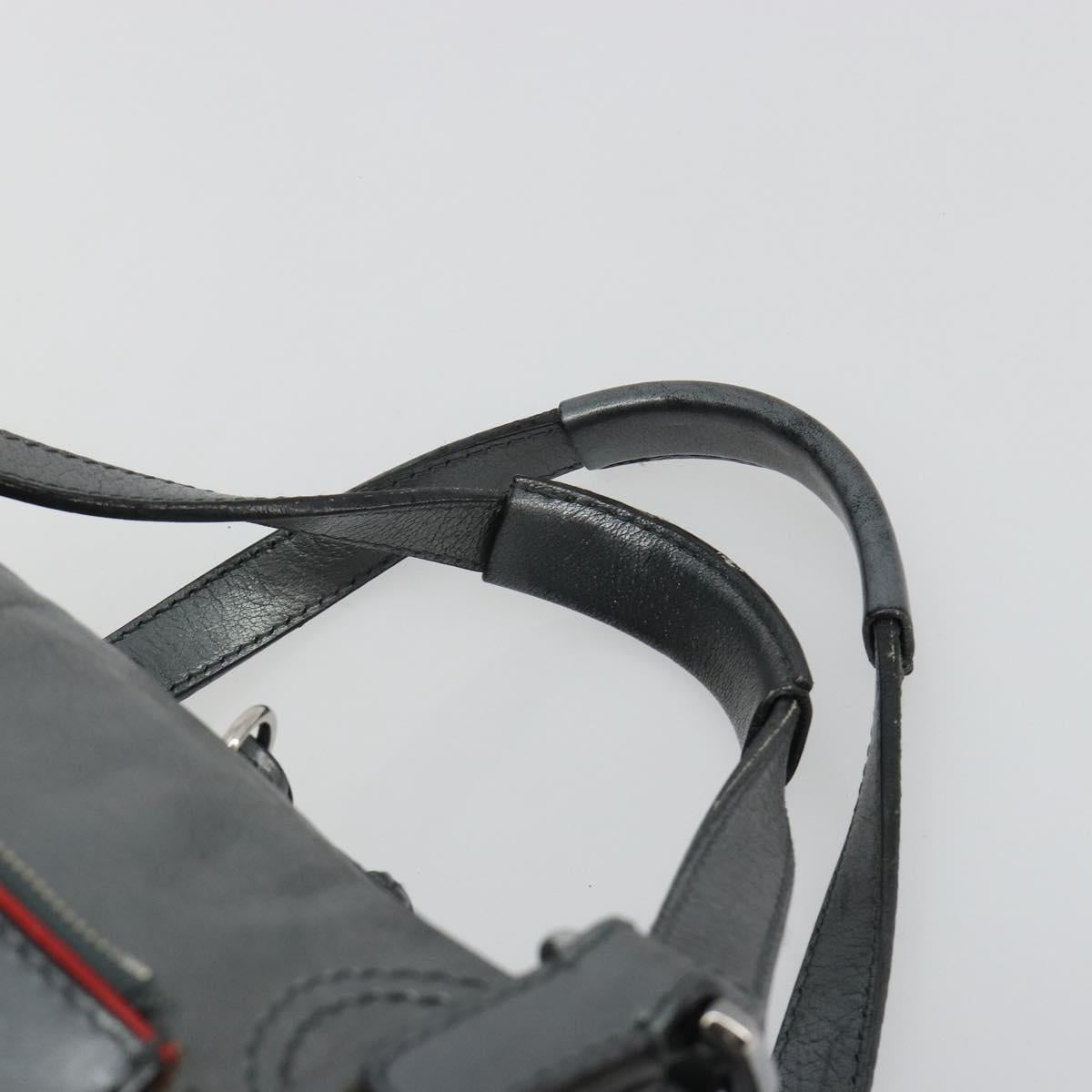 Chloe Mr Paddington Boston Bag Leather Silver Auth 190937A