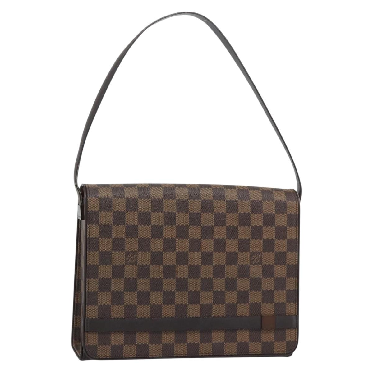 LOUIS VUITTON Damier Ebene Tribeca Ron Shoulder Bag N51160 LV Auth 190944