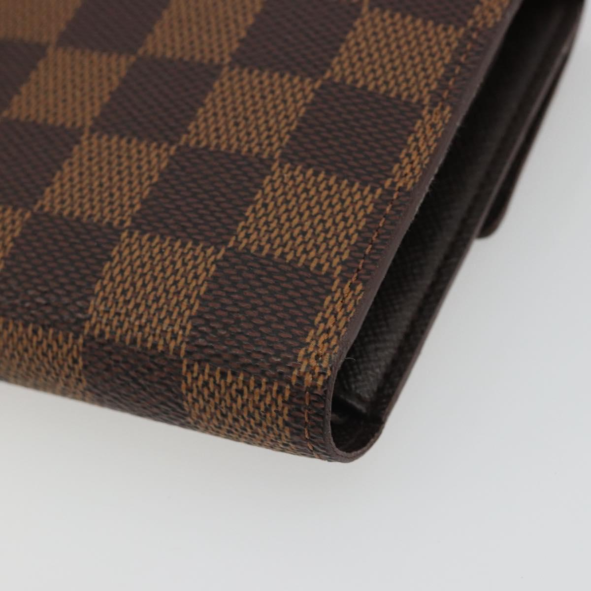LOUIS VUITTON Damier Ebene Porte Tresor Etui Papie Wallet N61202 LV Auth 190945A