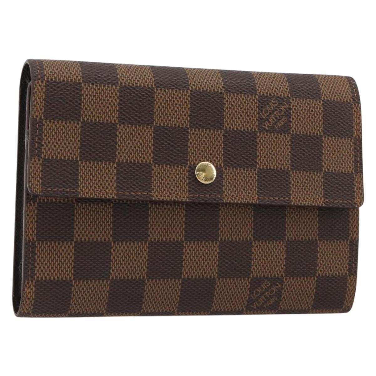 LOUIS VUITTON Damier Ebene Porte Tresor Etui Papie Wallet N61202 LV Auth 190945A