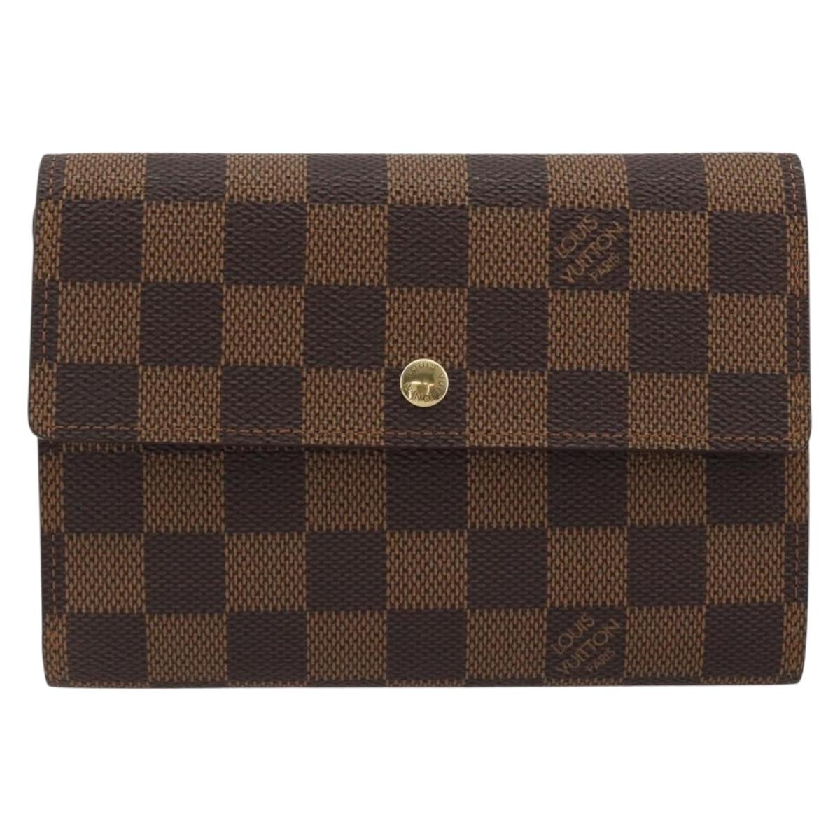 LOUIS VUITTON Damier Ebene Porte Tresor Etui Papie Wallet N61202 LV Auth 190945A