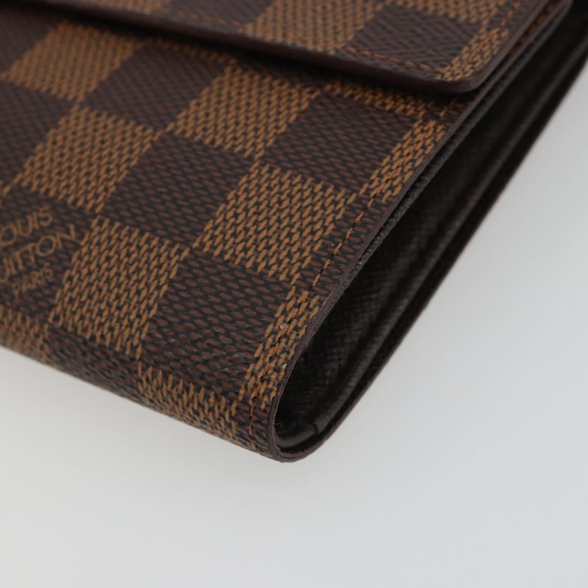 LOUIS VUITTON Damier Ebene Porte Tresor Etui Papie Wallet N61202 LV Auth 190945A