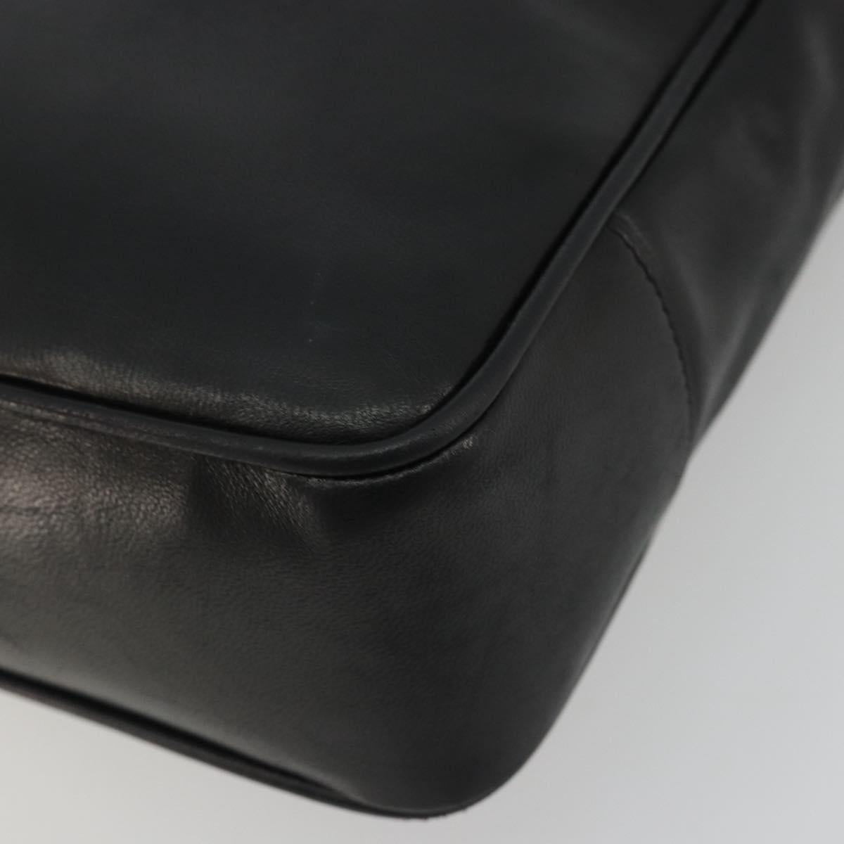 CHANEL COCO Mark Tote Bag Leather Black Gold CC Auth 190947SAV