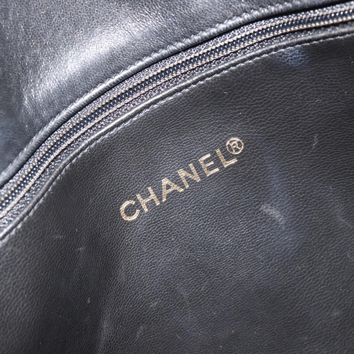 CHANEL COCO Mark Tote Bag Leather Black Gold CC Auth 190947SAV
