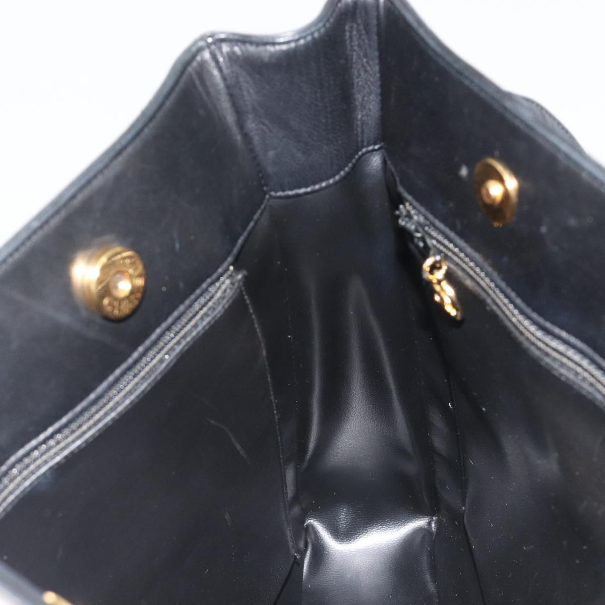 CHANEL COCO Mark Tote Bag Leather Black Gold CC Auth 190947SAV