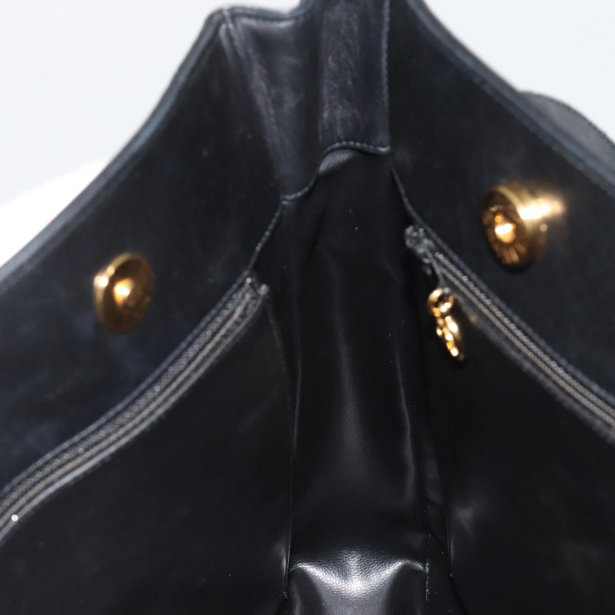 CHANEL COCO Mark Tote Bag Leather Black Gold CC Auth 190947SAV