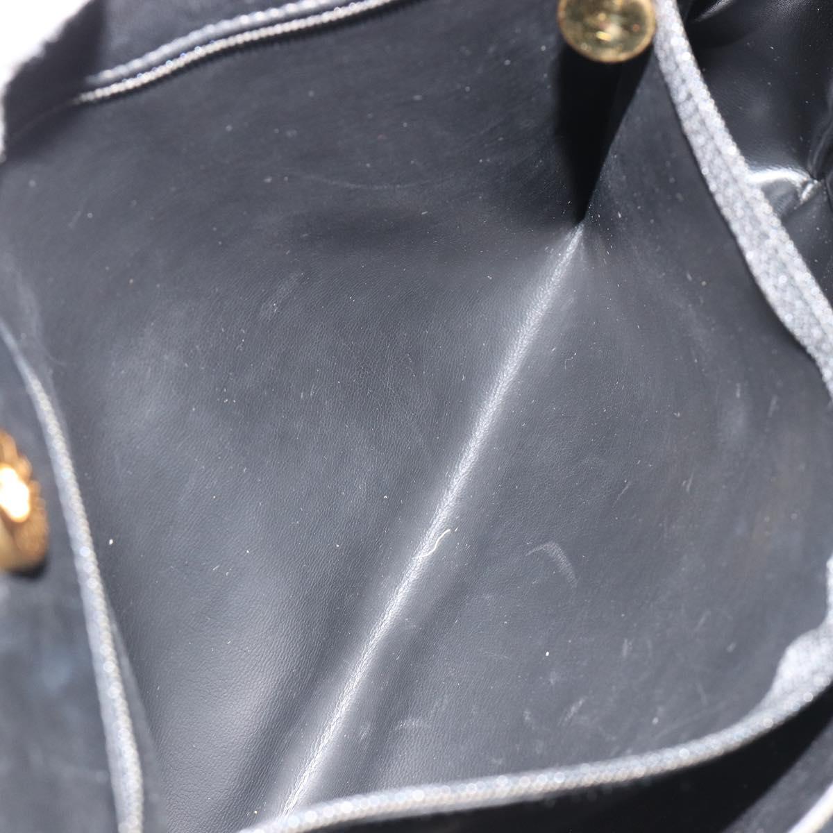 CHANEL COCO Mark Tote Bag Leather Black Gold CC Auth 190947SAV